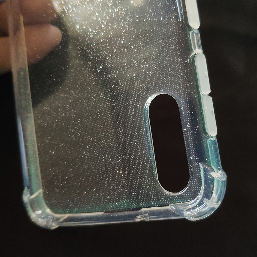 Bộ ốp lưng chống sốc kính cường lực full màn hình Galaxy M10 (ốp kim tuyến)