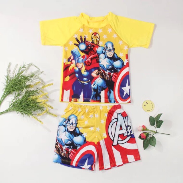 Đồ bơi bé trai đội trưởng mỹ captain America (15-22kg) _Lan Nhi