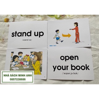 FLASHCARD TIẾNG ANH LỚP 3 (154 thẻ A5-  thiết kế hai mặt- ép plastics bền đẹp)