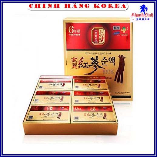 Nước Hồng Sâm Nguyên Chất Pocheon Hàn Quốc, Hộp 30 Gói x 80ml