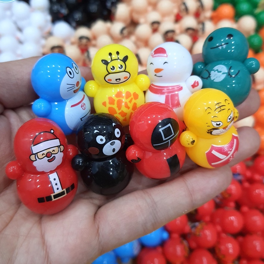 Lật đật squid game mini, đồ chơi lật đật mini doraemon cho bé cute dễ thương giá rẻ