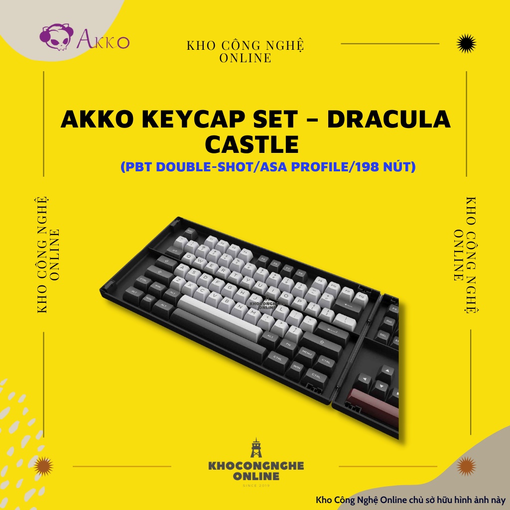 AKKO Keycap set – Dracula Castle (PBT Double-Shot/ASA profile/198 nút)