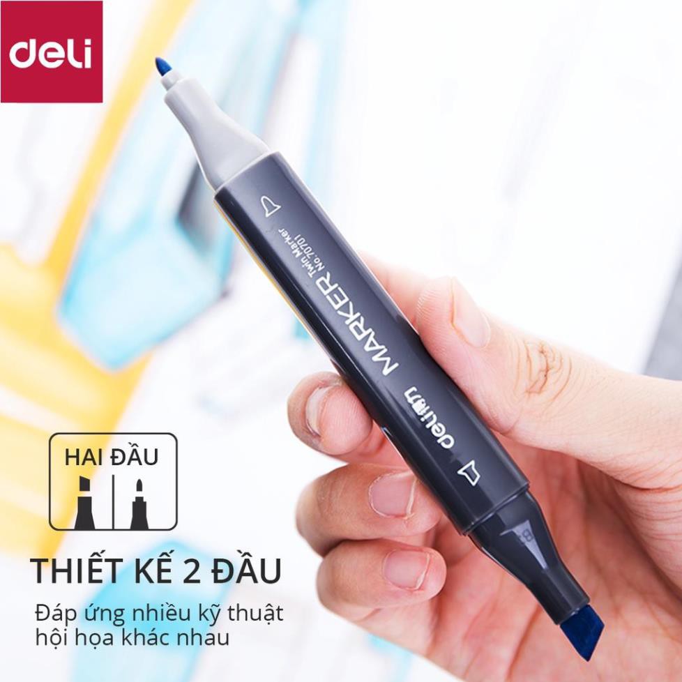 Bút màu marker hai đầu cao cấp Deli - 70701 [Deli]