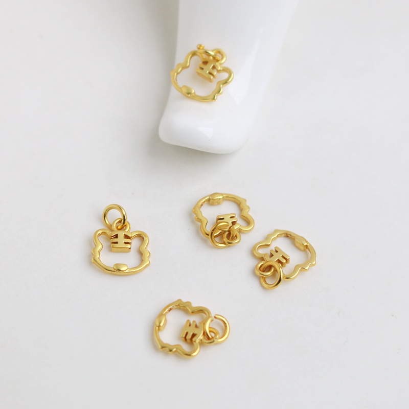 Mặt Dây Chuyền Hình Hổ Rỗng Mạ Vàng 18k diy