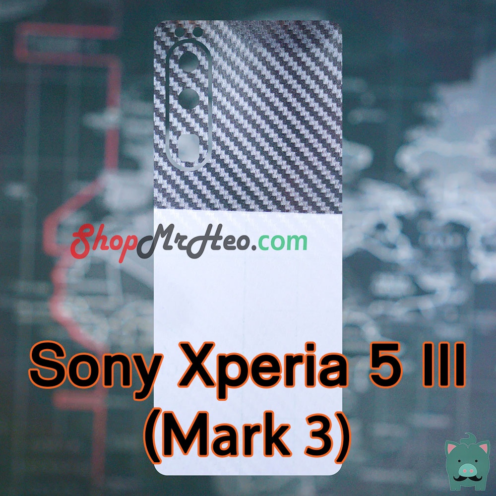 Skin Dán Mặt Sau Lưng Vân 3D Sony Xperia 5 - Sony 5 II  - Sony 5 III  / carbon, Hình hộp, nhám, vân da