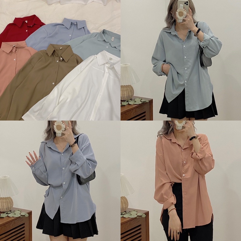 ÁO SƠ MI TRƠN CHẤT LỤA TRƯỢT ASMLTT