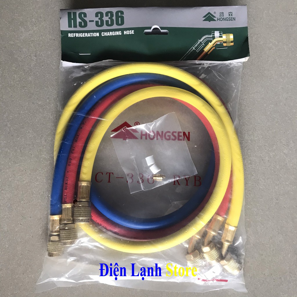 Bộ Dây Nạp Gas R22 Chính Hãng HONGSEN Tặng Kèm 2 Đầu Ron, Có Bán Lẻ Từng Dây Loại Tốt