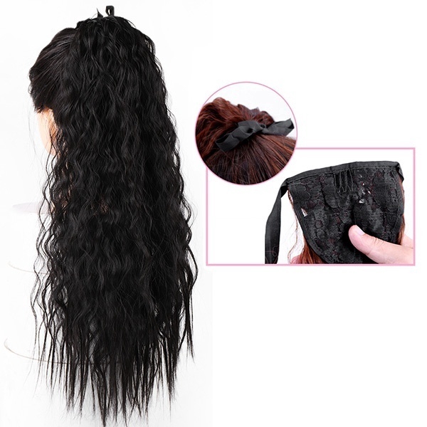 Tóc Giả Kiểu Đuôi Ngựa Dài Xoăn Có Dây Rút Dành Cho Nữ