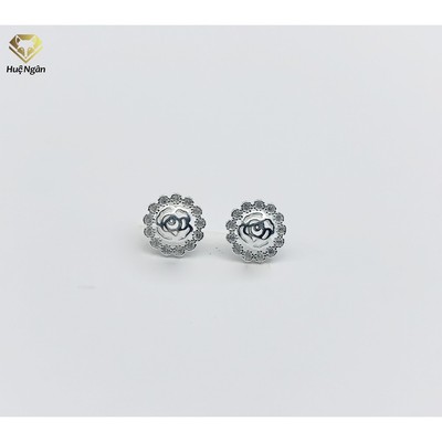 Bông tai bạc Ý 925 Huệ Ngân - Chấm tròn xinh RYE141014