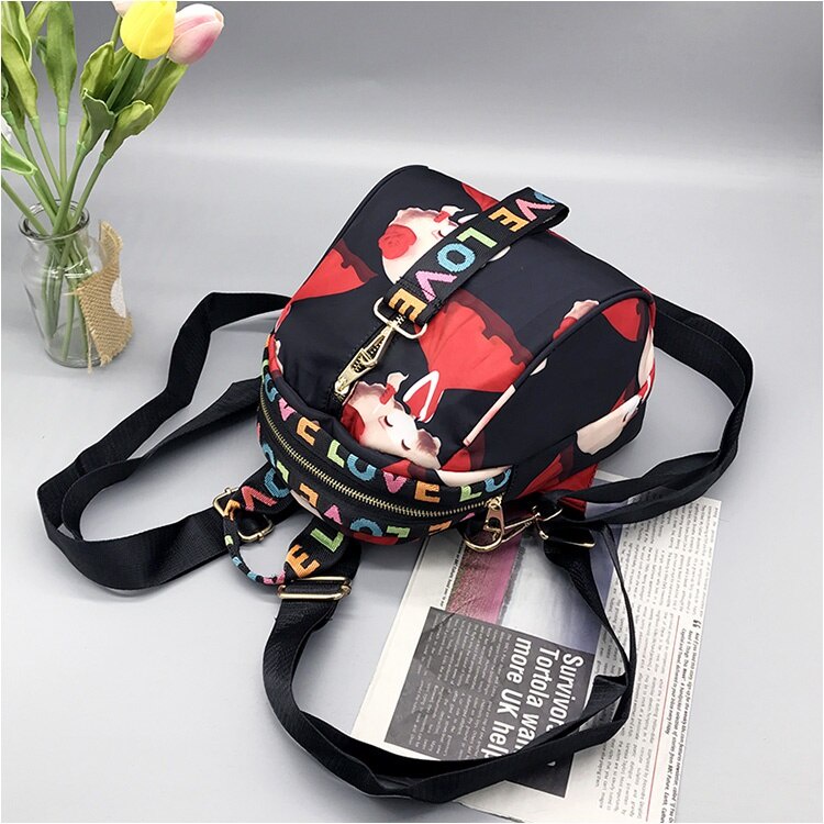 Ba Lô Vải Oxford Nhỏ Đơn Giản Màu Tương Phản Chống Thấm Nước Phong Cách Mới Phổ Biến Cho Nữ