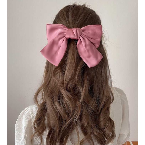 Kẹp Tóc Hình Nơ MILA Màu Trơn Xinh Xắn Phong Cách Nhật Bản Cho Nữ