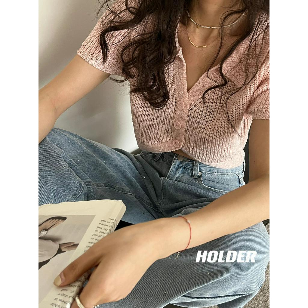 Áo polo Ngắn Tay Phối Nút Thời Trang Hàn Quốc Dành Cho Nữ