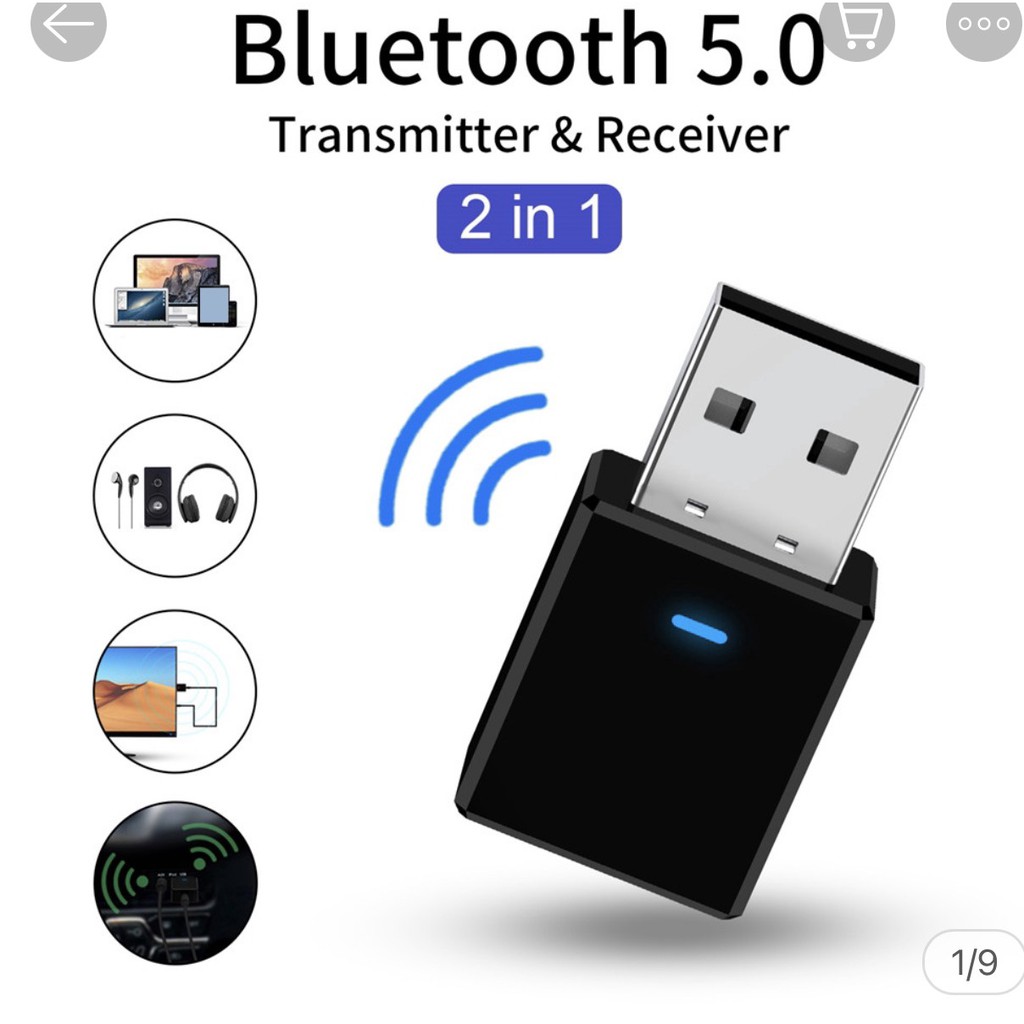 USB thu phát sóng tín hiệu Bluetooth 5.0 + phụ kiện dành cho loa