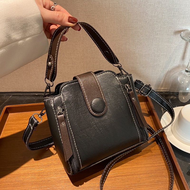 Túi Đeo Chéo Khóa Kéo Nam Châm Phong Cách retro Đường Phố