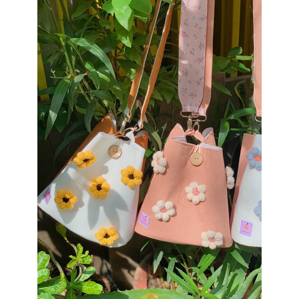 PIN - GHIM CÀI - MÓC KHÓA CHARM HOA BẰNG LEN HANDMADE