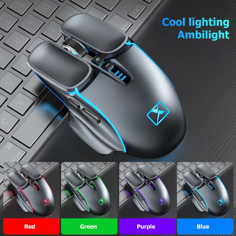 Chuột chơi game không dây 2400 Dpi 6 nút có đèn LED Rgb chất lượng cao