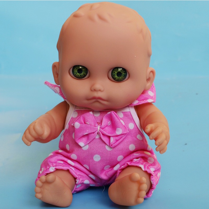 Búp Bê Nhựa Cao Cấp Tái Sinh 21 cm mắt 3D - Cute Baby Full Silicon Doll 8 Inch