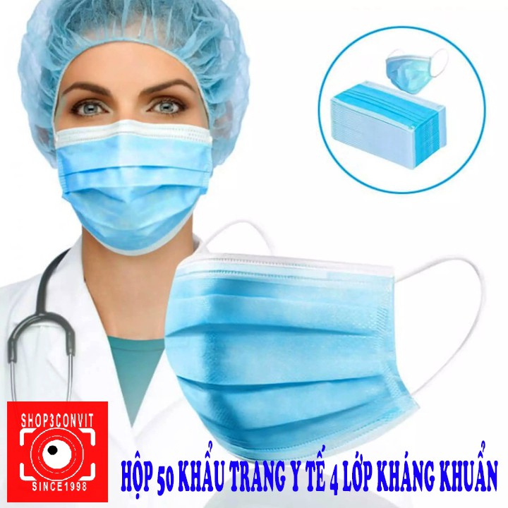 (Chỉ ship TPHCM)Hộp 50 chiếc khẩu trang y tế kháng khuẩn palladium mask