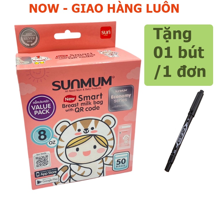 Túi trữ sữa Sunmum chính hãng an toàn tiện lợi với dung tích 250ml và 100ml