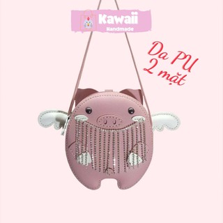Túi tự đan, phụ kiện handmade tự làm Balo Heo hồng( không có mặt nạ) có video hướng dẫn Kawaii_Handmade