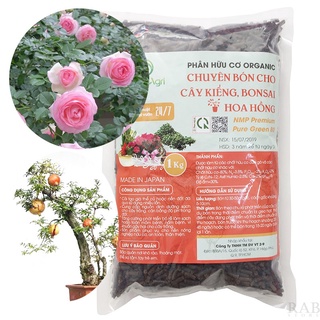 Phân hữu cơ Nhật Bản nén viên cho hoa hồng, cây kiểng, bonsai 1kg 80% hữu cơ