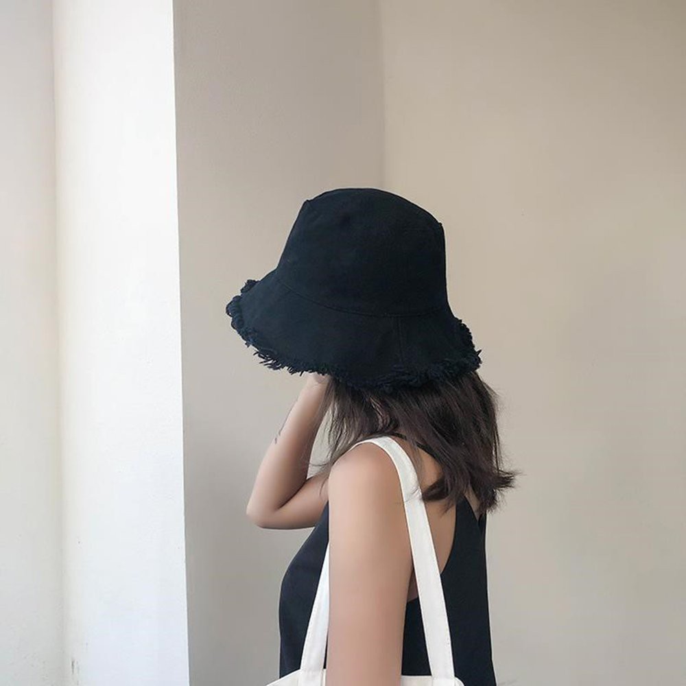 Mũ vành tròn tua dua trơn siêu hót phong cách Uzaang Unisex