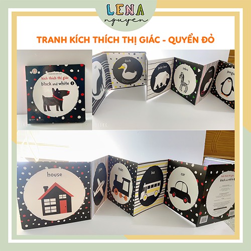 Tranh Đen Trắng 💖𝑭𝑹𝑬𝑬𝑺𝑯𝑰𝑷💖 Thẻ kích thích thị giác cho bé, Đồ chơi an toàn