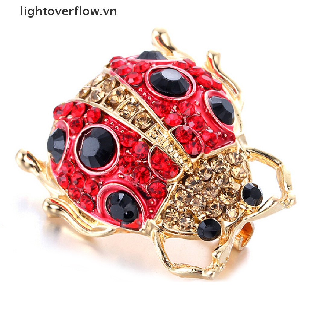 Ghim Cài Áo Hình Côn Trùng Tráng Men Đính Đá Pha Lê Phong Cách Vintage