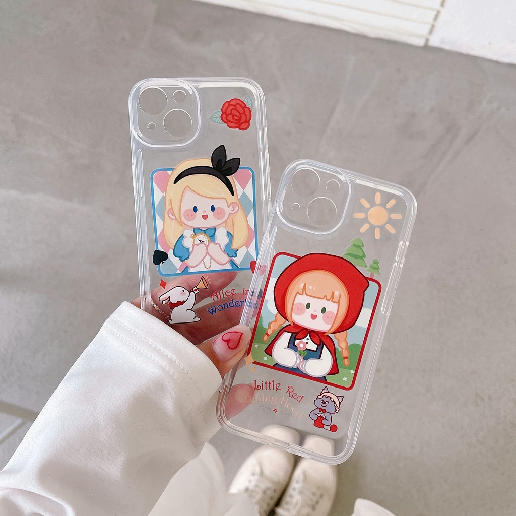 Ốp Điện Thoại TPU Hình alice Hoạt Hình Mới Cho iPhone11 xs max 7P/8Plus/12pro/13/pro max