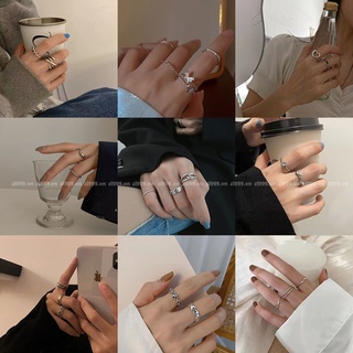  Set nhẫn nhiều kiểu phong cách Hàn Quốc thiết kế hở có thể điều chỉnh dành cho bạn nữ  