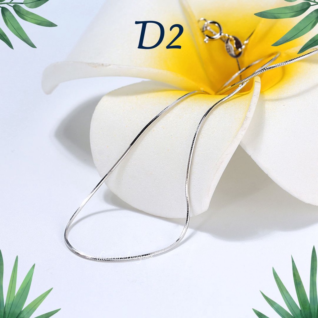 D2 Dây chuyền mì trơn mỏng Bạc thật Thiên Cát s950