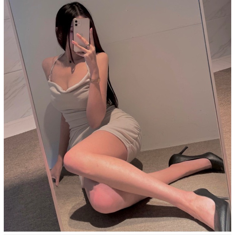 Cocory vn Đầm Hai Dây Xếp Ly Dáng Ôm Thời Trang Quyến Rũ Cho Nữ