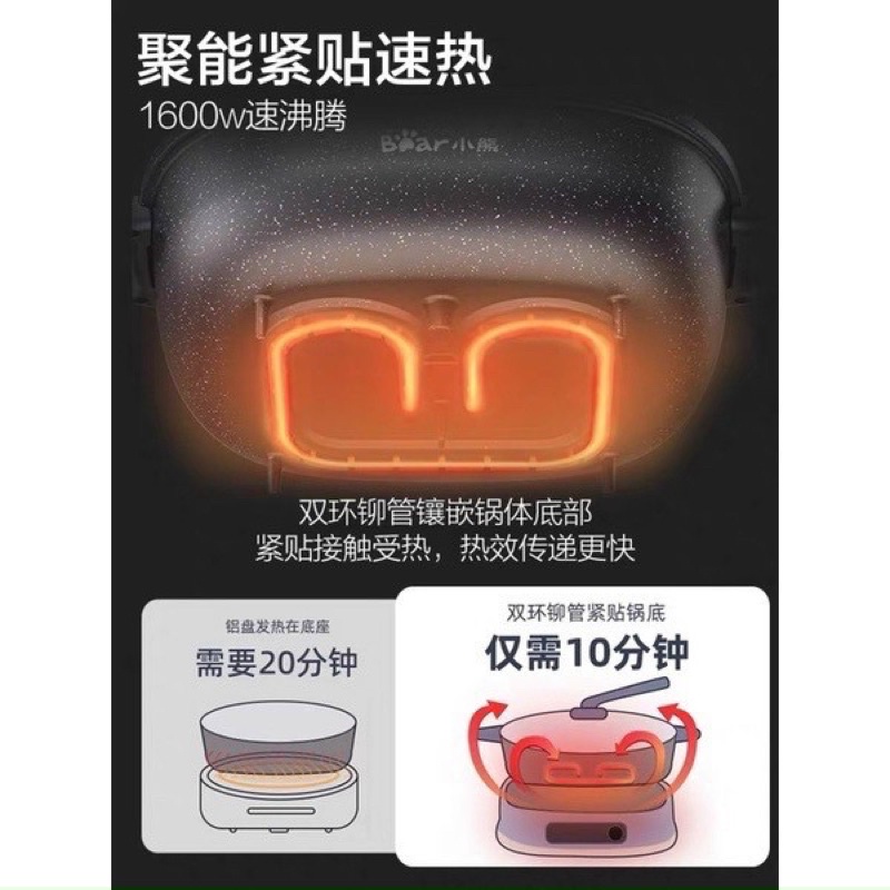 Nồi lẩu bear 6l sẵn hàng