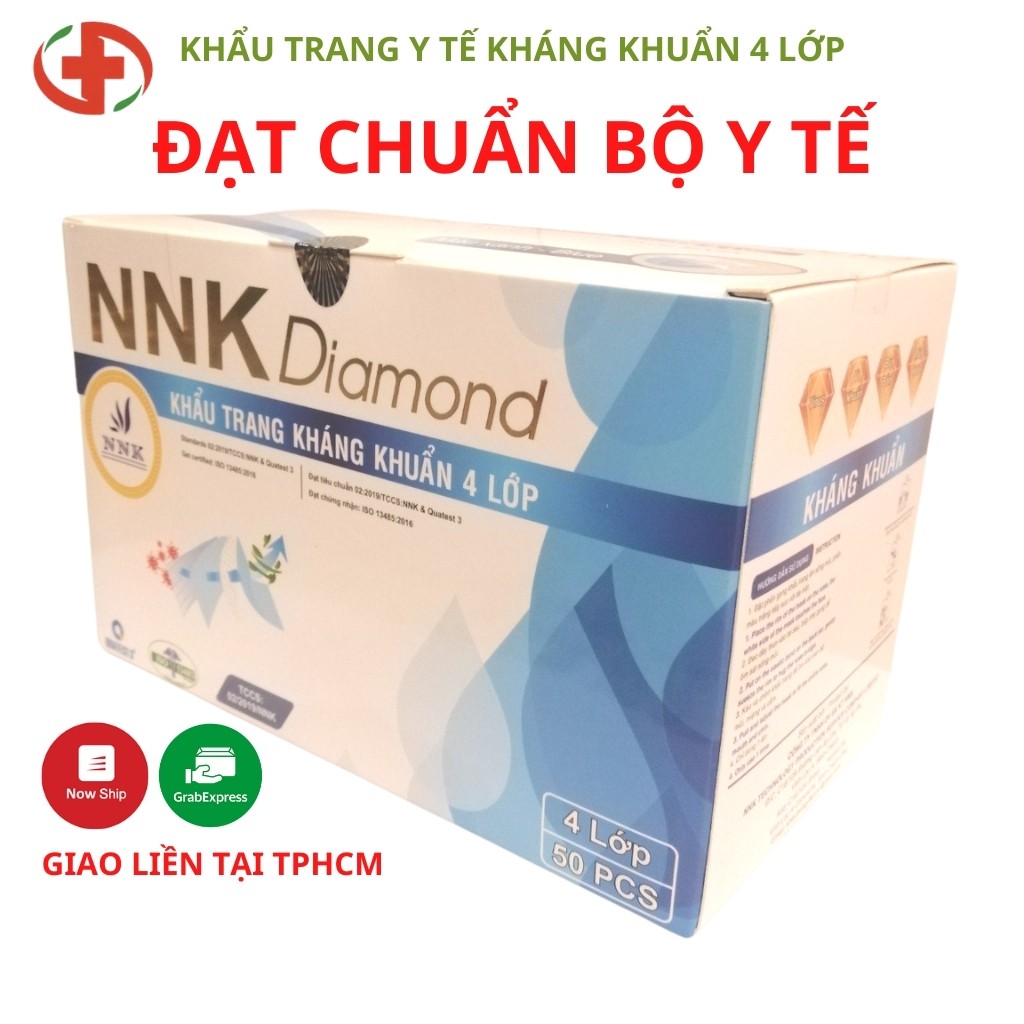 [loại tốt] Khẩu trang y tế 4 lớp Diamond Mask an toàn - thông thoáng - không đau tai