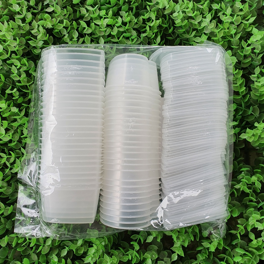 Set 50 Hủ Hộp Nhựa Làm Bánh Flan Caramen, Rau câu, Sữa chua, Đựng slime