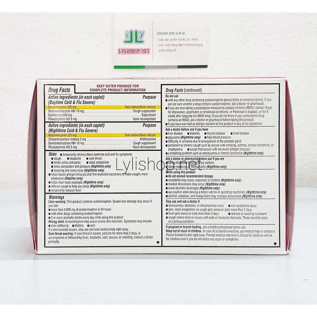 Viên uống Kirkland Multi Symptom Cold & Flu Severe 168 viên của Mỹ