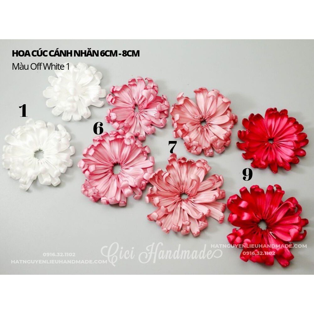 Hoa cúc lụa cánh nhăn làm handmade