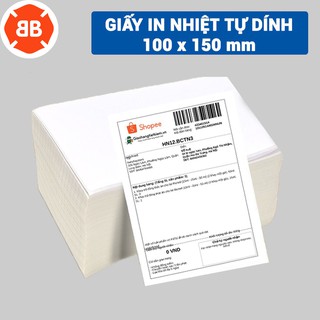 [MUA NHIỀU GIẢM GIÁ] GIẤY IN NHIỆT KÍCH THƯỚC 100X150 (A6)  DẠNG TỆP CÓ SẴN KEO DÁN