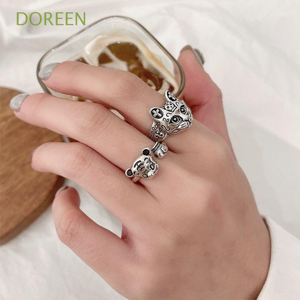 Nhẫn hở bằng đồng hình con hổ dễ thương phong cách Hàn Quốc cho nữ