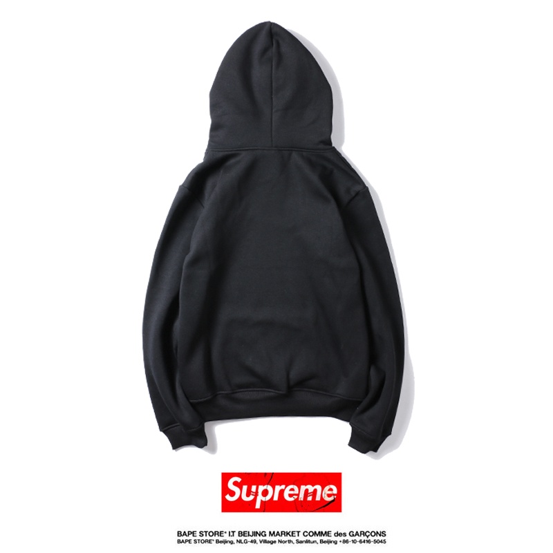 Áo Hoodie Tay Dài Vải Cotton Thêu Chữ Supreme Kiểu Cổ Điển Thời Trang Cho Các Cặp Đôi