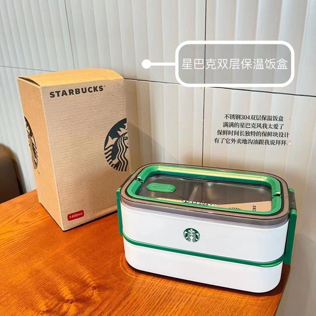 Hộp Đựng Cơm Trưa Giữ Nhiệt 6-8h S.tarbucks Giúp Thức Ăn Luôn Ngon Miệng Chất Liệu Thép 304 Hàng 2 Lớp Chính Hãng