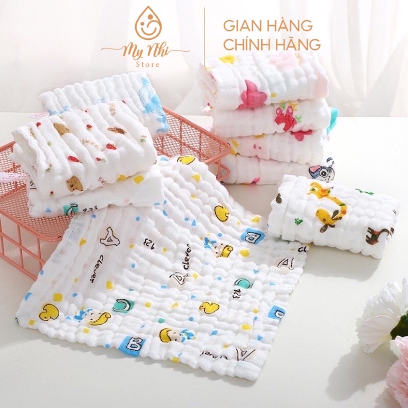 [ Set 5 cái ] Khăn sữa xô 6 lớp dày dặn đa chức năng cho bé