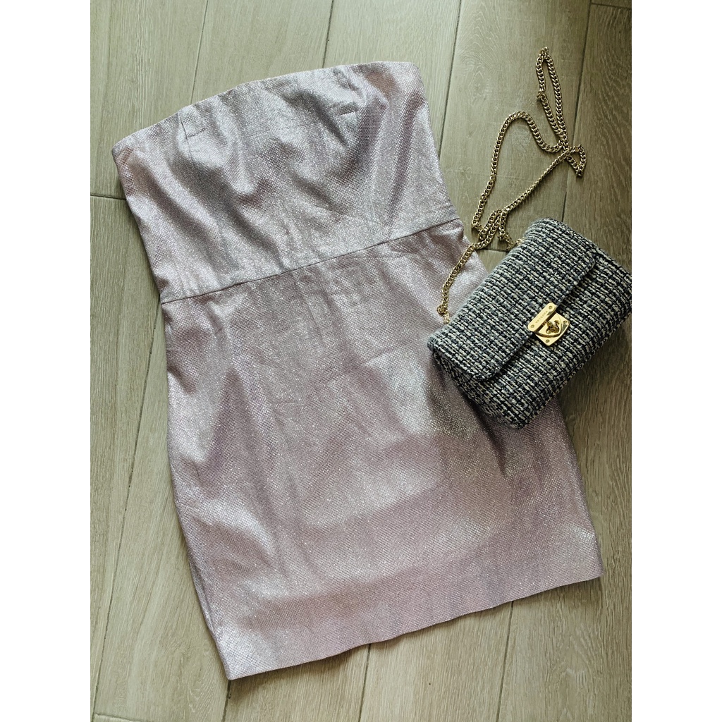 Đầm cúp ngực body hồng ánh kim MESHKI