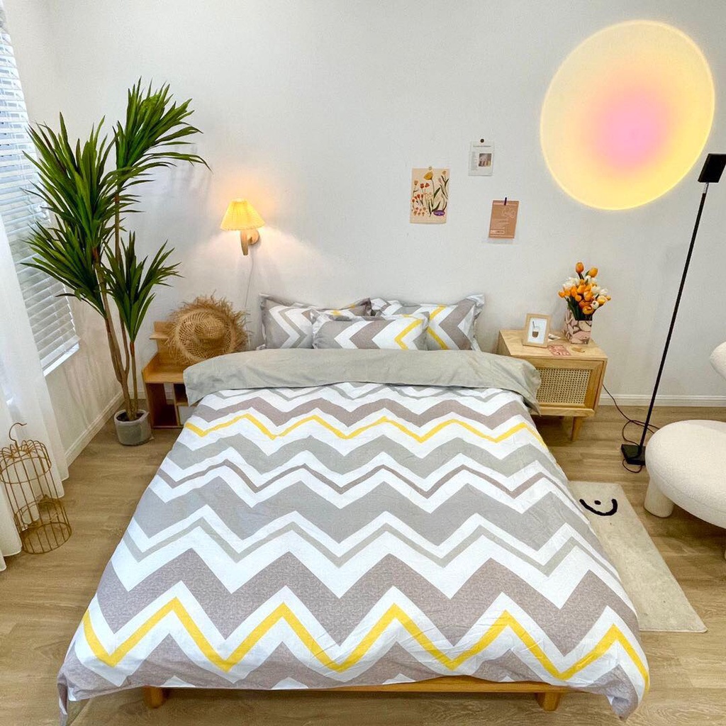 Bộ 4 Món Chăn Ga Gối Lụa 100s Butterfly Họa Tiết Thêu Nhập Khẩu Cao Cấp - Meo Meo Bedding - Cotton Sóng