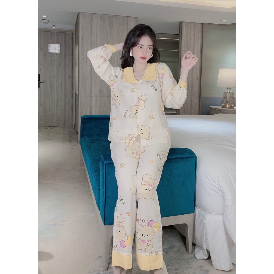 pijama nữ tay dài quần dài dể thương