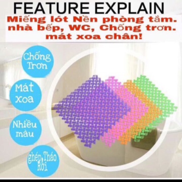 thảm nhà tắm đa nang còn Tím/