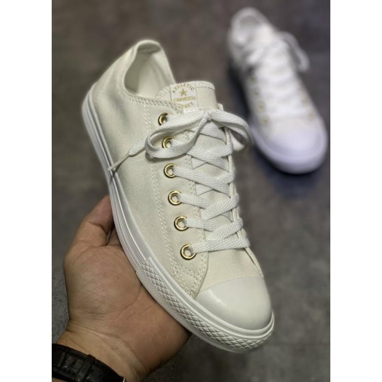 Giày bata nữ vải canvas màu trắng CVS0015 LEN