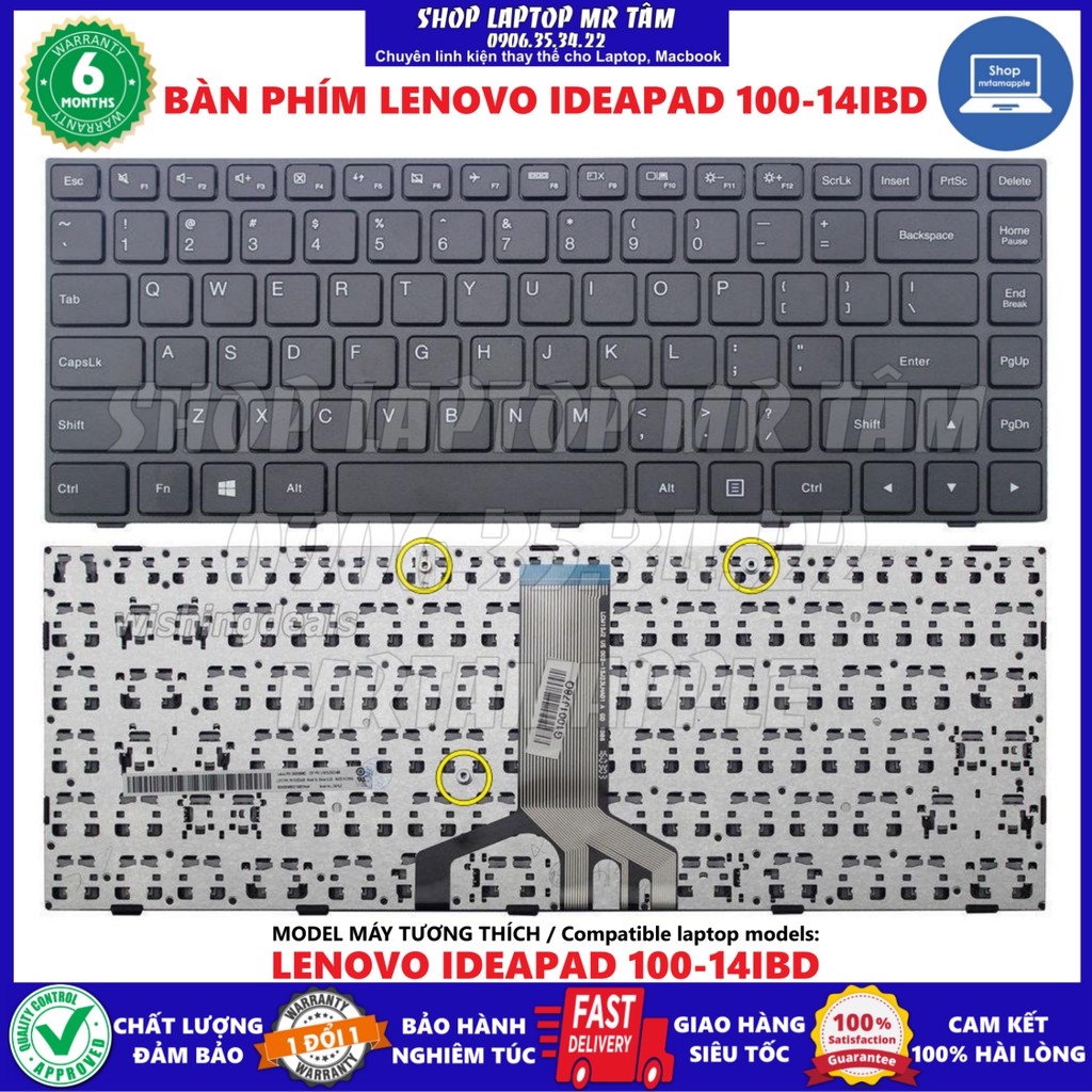 (KEYBOARD) BÀN PHÍM LAPTOP LENOVO IDEAPAD 100-14IBD dùng cho Ideapad 100-14IBD