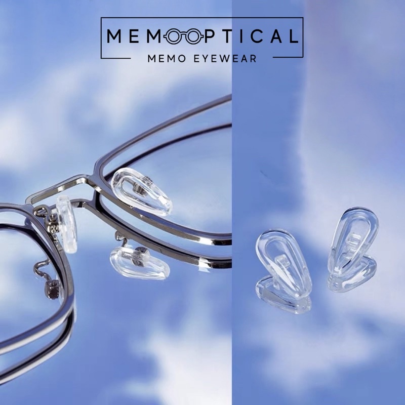 Combo đệm mũi kính mắt chất liệu silicon siêu mềm thông hơi, ve gọng kính không dây kích ứng da Memo Optical