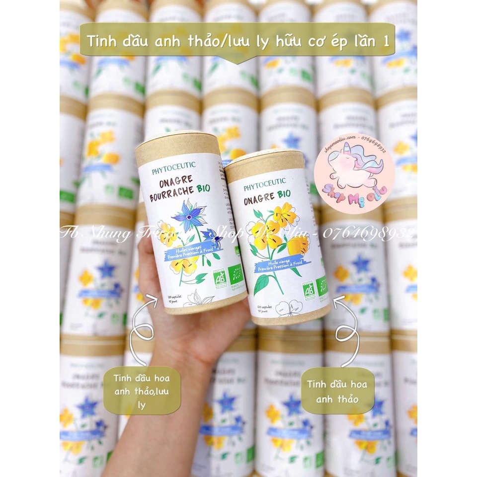 Dầu Hoa anh thảo / Lưu ly Phytoceutic hữu cơ ép lần lạnh lần 1 nội địa Pháp 90 viên
